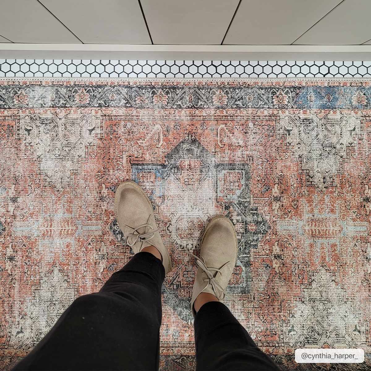 Rosman Distressed Washable Area Rug - Image 15