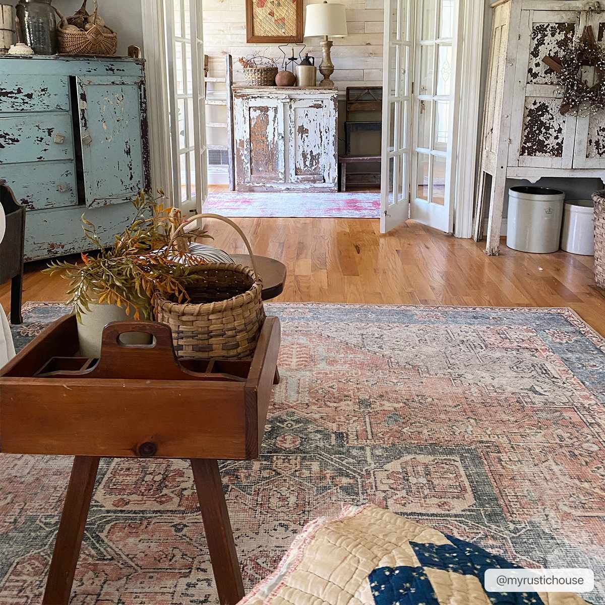 Rosman Distressed Washable Area Rug - Image 3