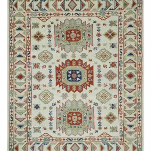 Traditional Mamluk design Ivory. Rust and Olive Hand knotted Multi Size wool rug