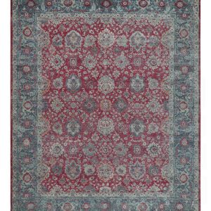 Custom Made Traditional Oriental Design Red And Blue Hand Knotted Wool Area Rug