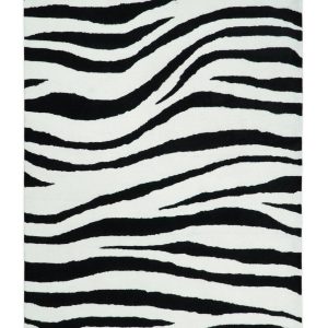 Antelope Rug. Hand Tufted Black and White Zebra Area Rug. Modern Wool Area Rug | ANI1