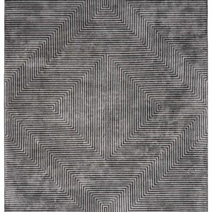 Quartz Patterned Sheen Gray/Green Viscose Rug