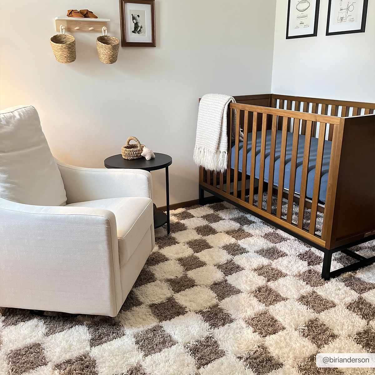 Atira Brown Checkered Area Rug - Image 3