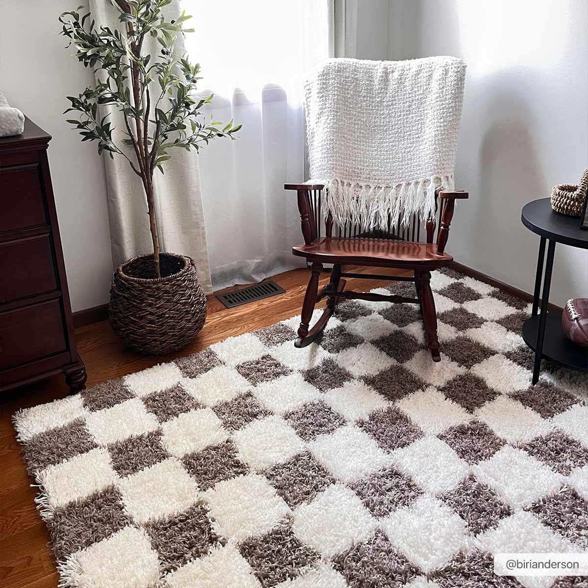 Atira Brown Checkered Area Rug - Image 4