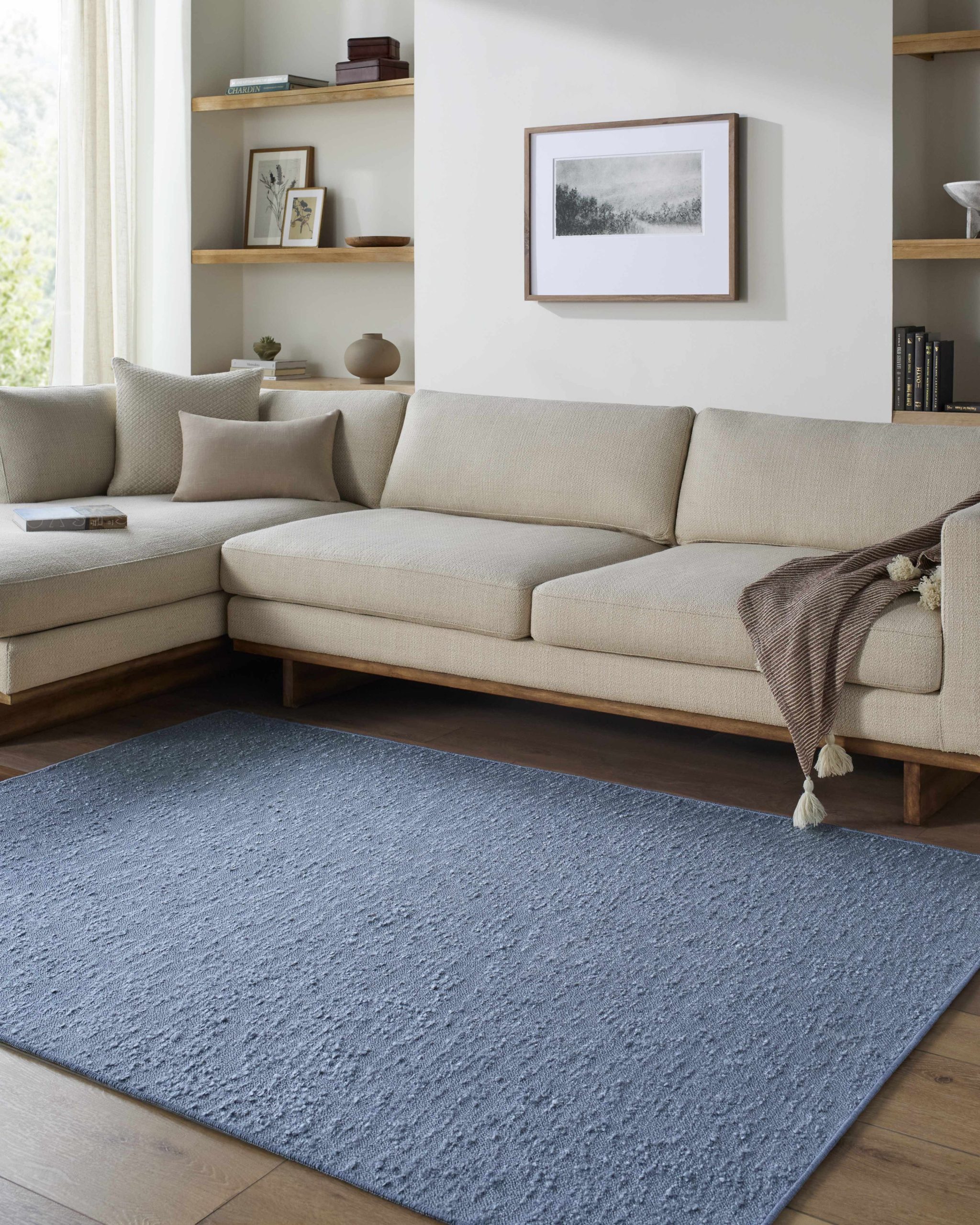 Breena Slate Blue Washable Area Rug - Image 2