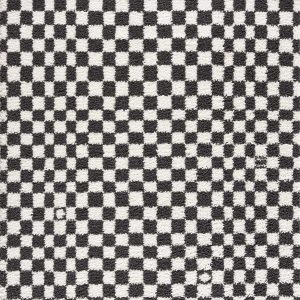 Kieu Black & White Checkered Shag Rug