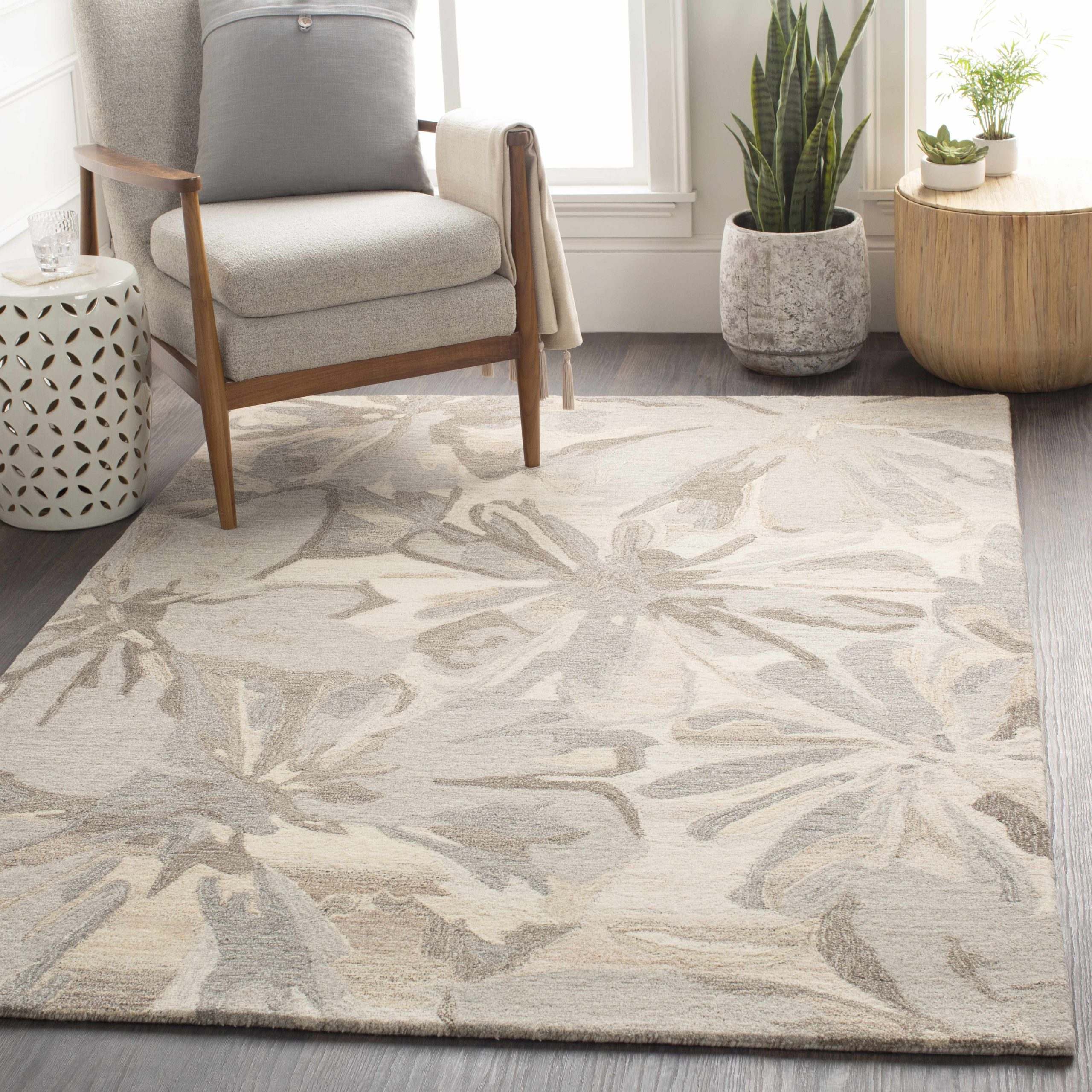 Ilfeld Athena Beige Floral Wool Rug - Image 5