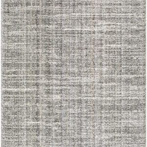 Reyoa Light Gray Solid Machine Woven Polyester Area Rug