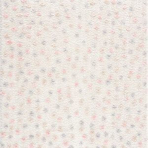 Cansu Pink & Cream Dotted Area Rug
