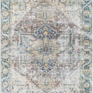 Blue Catigpian Distressed Washable Area Rug - Clearance