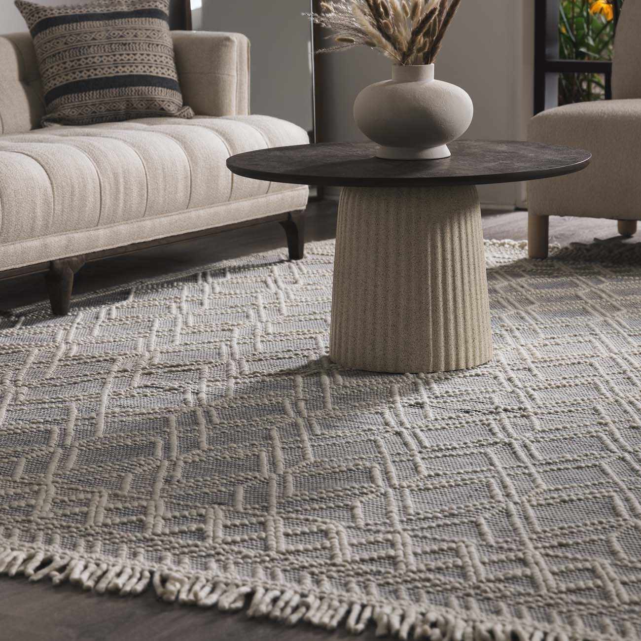 Ramsbury Denim Blue Wool Rug - Image 3