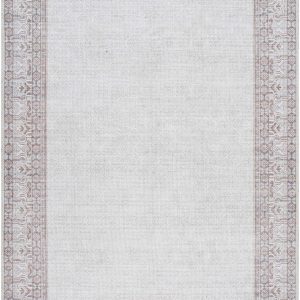 Rainier Cottage Border Brown Washable Rug | Our PNW Home X Livabliss