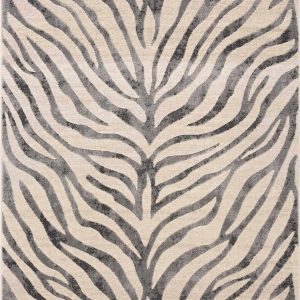 Gray Ecorse Zebra Print Area Rug
