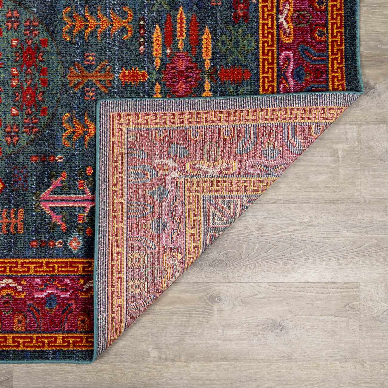Cleveland Colorful Traditional Area Rug - Teal. Aqua. Navy - Image 6