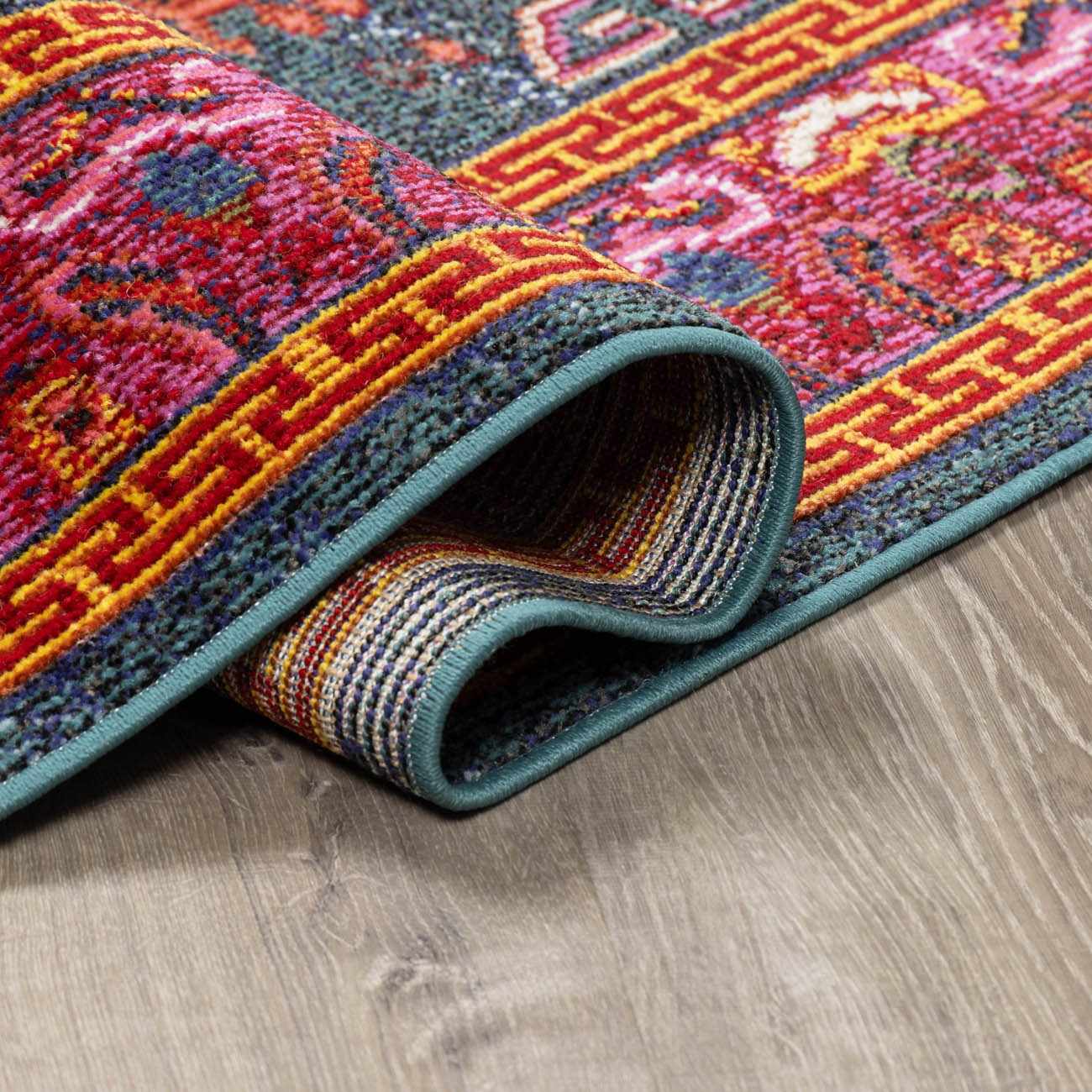 Cleveland Colorful Traditional Area Rug - Teal. Aqua. Navy - Image 7
