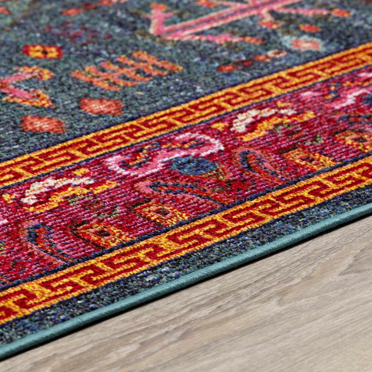 Cleveland Colorful Traditional Area Rug - Teal. Aqua. Navy - Image 9