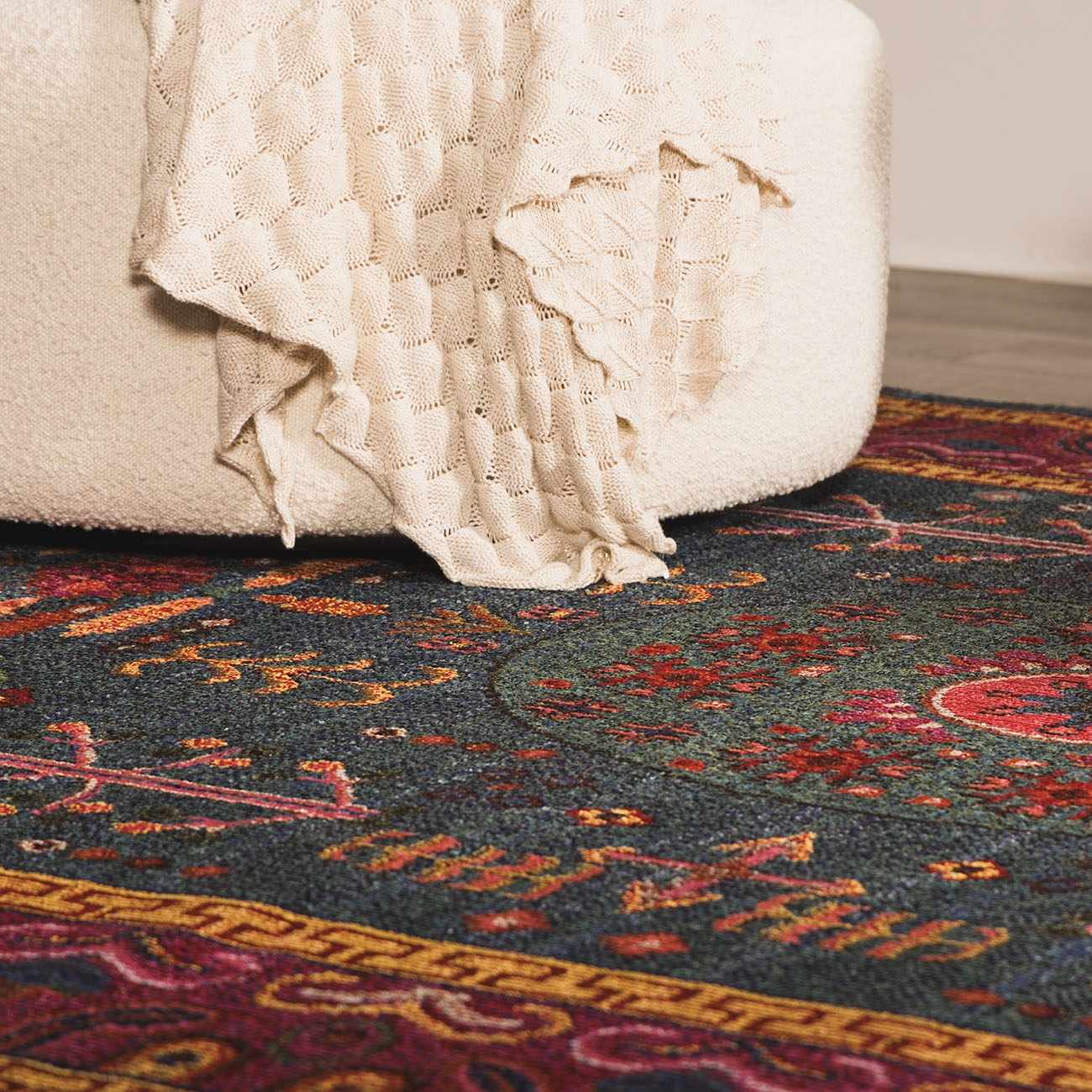 Cleveland Colorful Traditional Area Rug - Teal. Aqua. Navy - Image 5