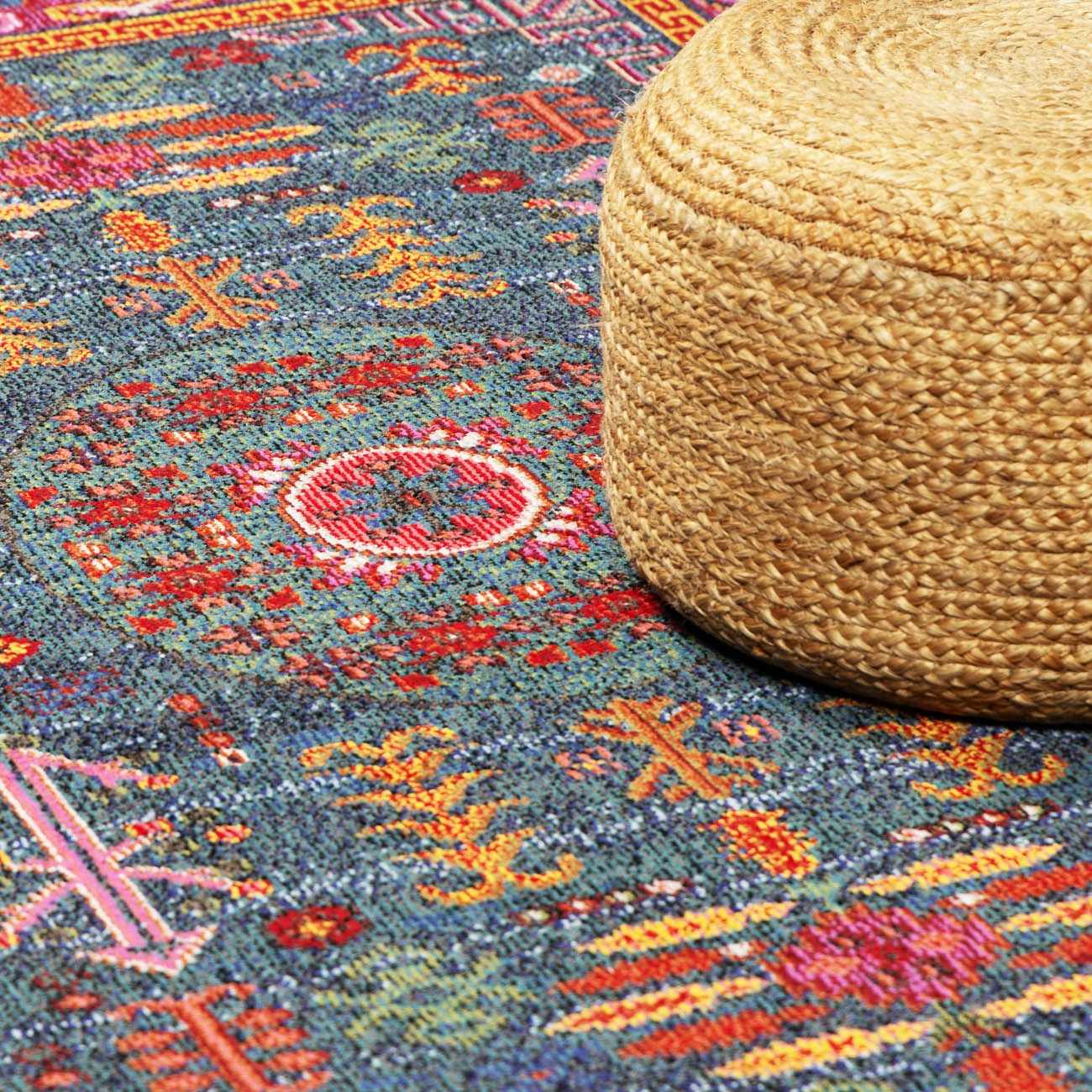 Cleveland Colorful Traditional Area Rug - Teal. Aqua. Navy - Image 11