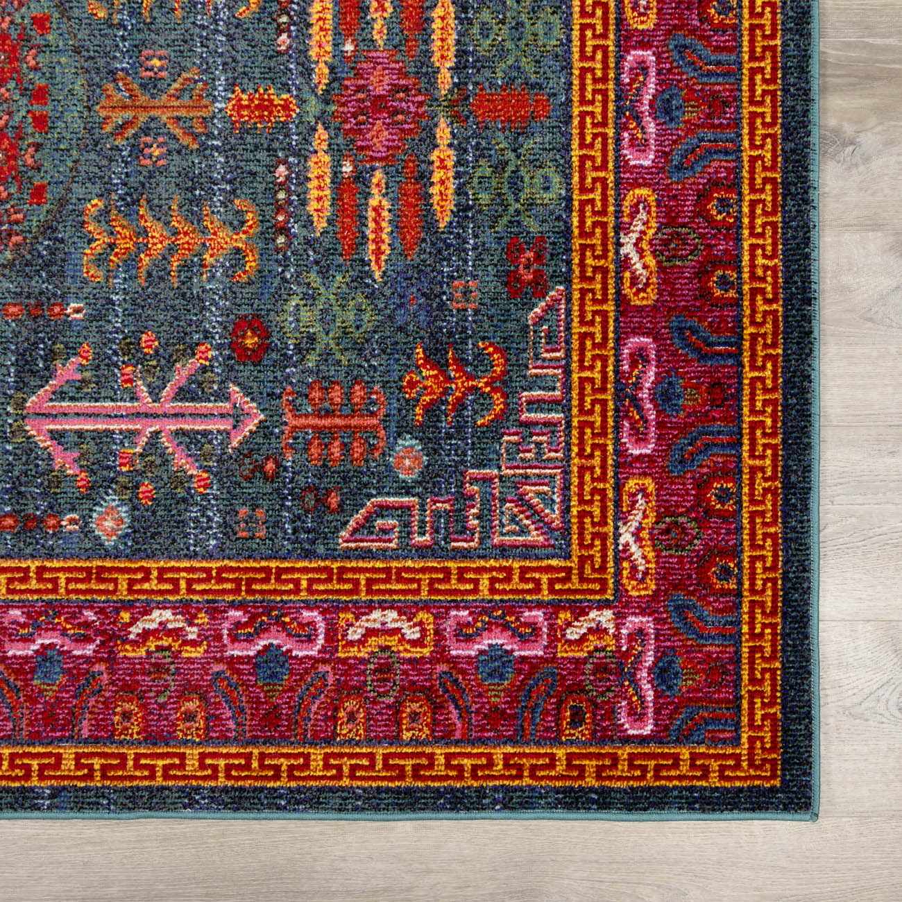 Cleveland Colorful Traditional Area Rug - Teal. Aqua. Navy - Image 8