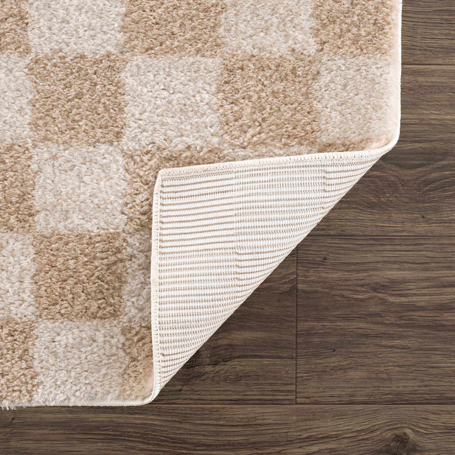 Canika Checkered Cream Washable Area Rug - Image 6