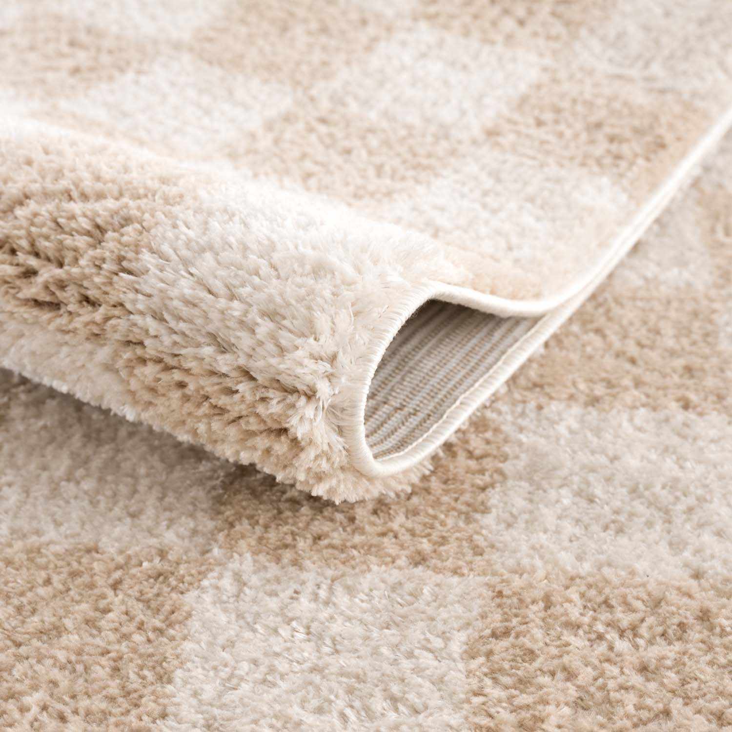 Canika Checkered Cream Washable Area Rug - Image 5