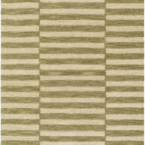 Idaho Broken-Striped Green Area Rug