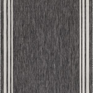 Coonamble Bordered Anthracite Outdoor Rug
