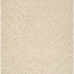 Rowue Ivory Solid Hand Woven Wool Area Rug