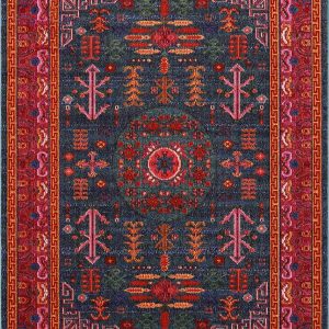 Cleveland Colorful Traditional Area Rug - Teal. Aqua. Navy