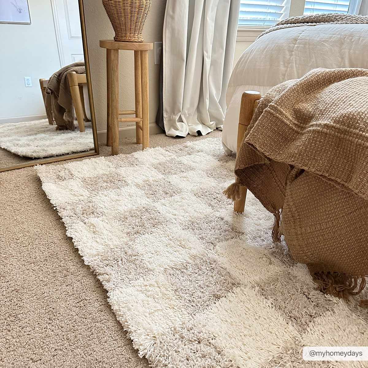 Atira Light Brown Checkered Area Rug - Image 18