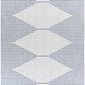 Stephan Blue & Cream Outdoor Rug