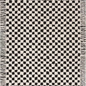 Leryn Black & White Checkered Area Rug