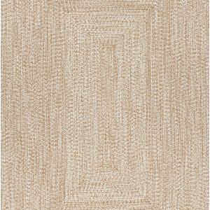 Cream Braided Faux Jute Outdoor Rug