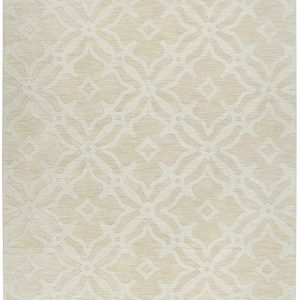 Fyffe Embossed Beige Wool Area Rug