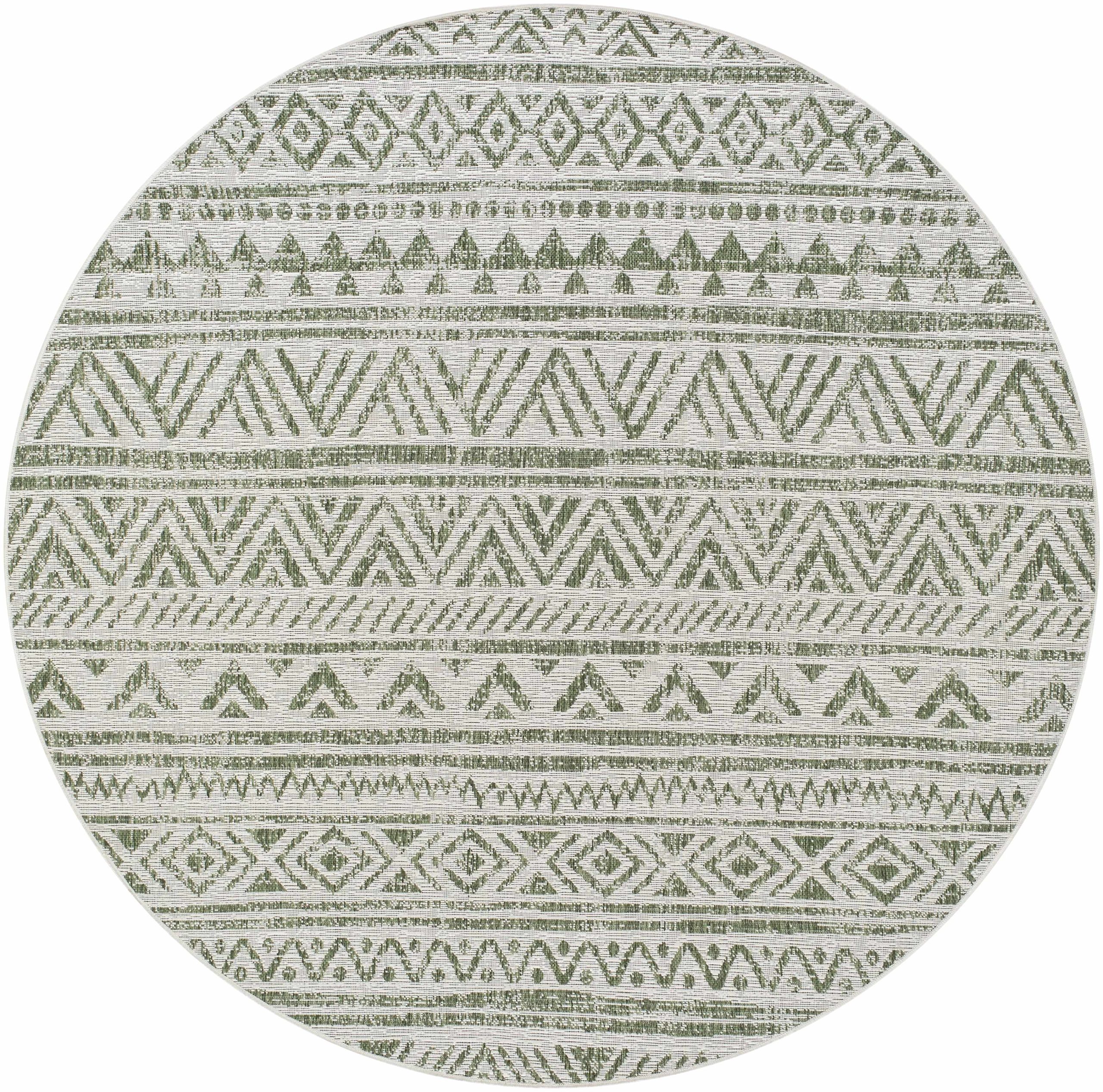 Novato Olive All Over Pattern Performance Outdoor Rug - Image 5