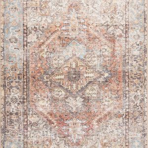 Beck Peach Washable Area Rug - Clearance