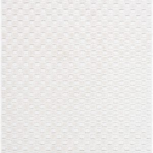 Anthea Off-White 3D Checkered Washable Rug
