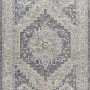 Sema Blue Medallion Thick Luxe Area Rug