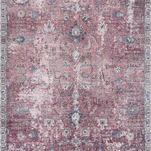Burgundy Holi-2303 Washable Area Rug