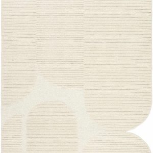 Jgadve Ivory Abstract Hand Tufted Wool Area Rug