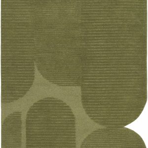 Goci Olive Abstract Hand Tufted Wool Area Rug