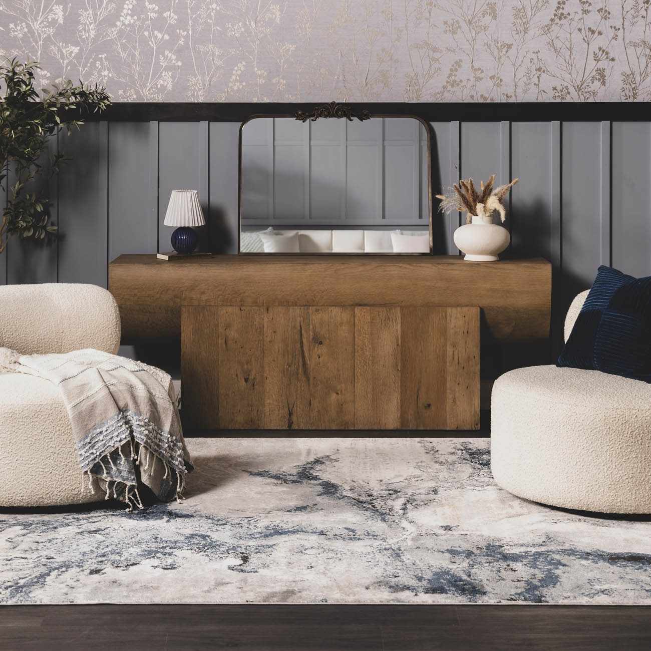Kirkland Dark Blue Marble Rug - Image 3