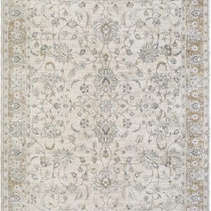 Kerem Cream Thick Luxe Damask Rug
