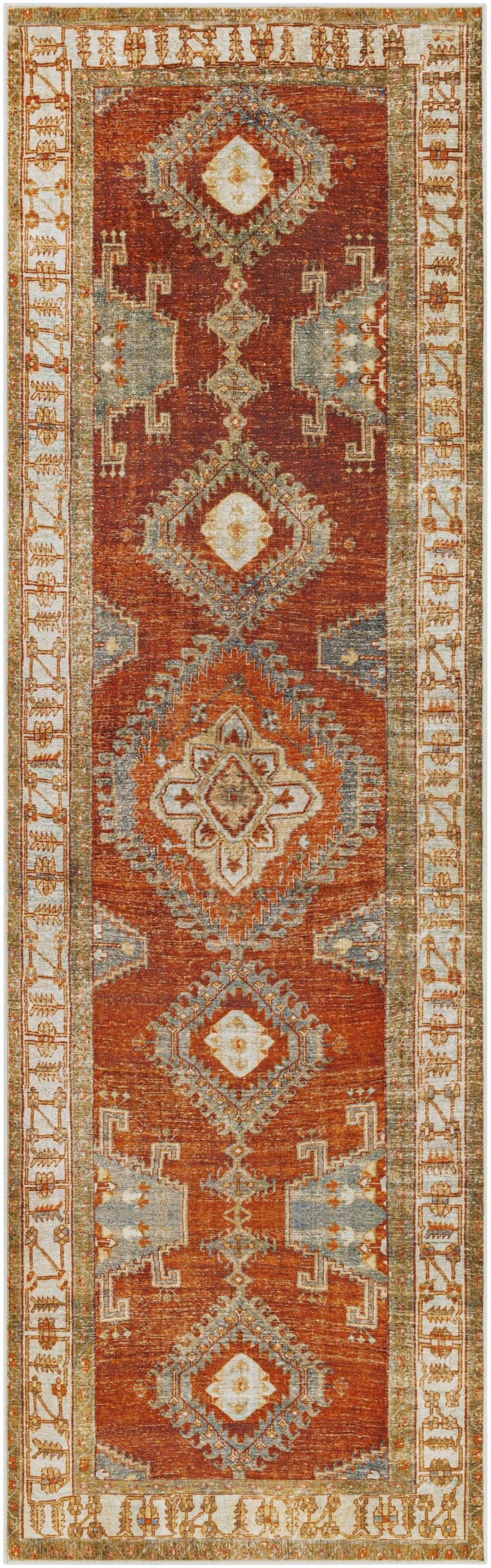 Kullar Orange Washable Area Rug - Image 3