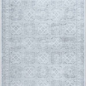 Dakari Gray Geometric Washable Area Rug