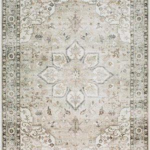 Lotan Sage Medallion Washable Area Rug