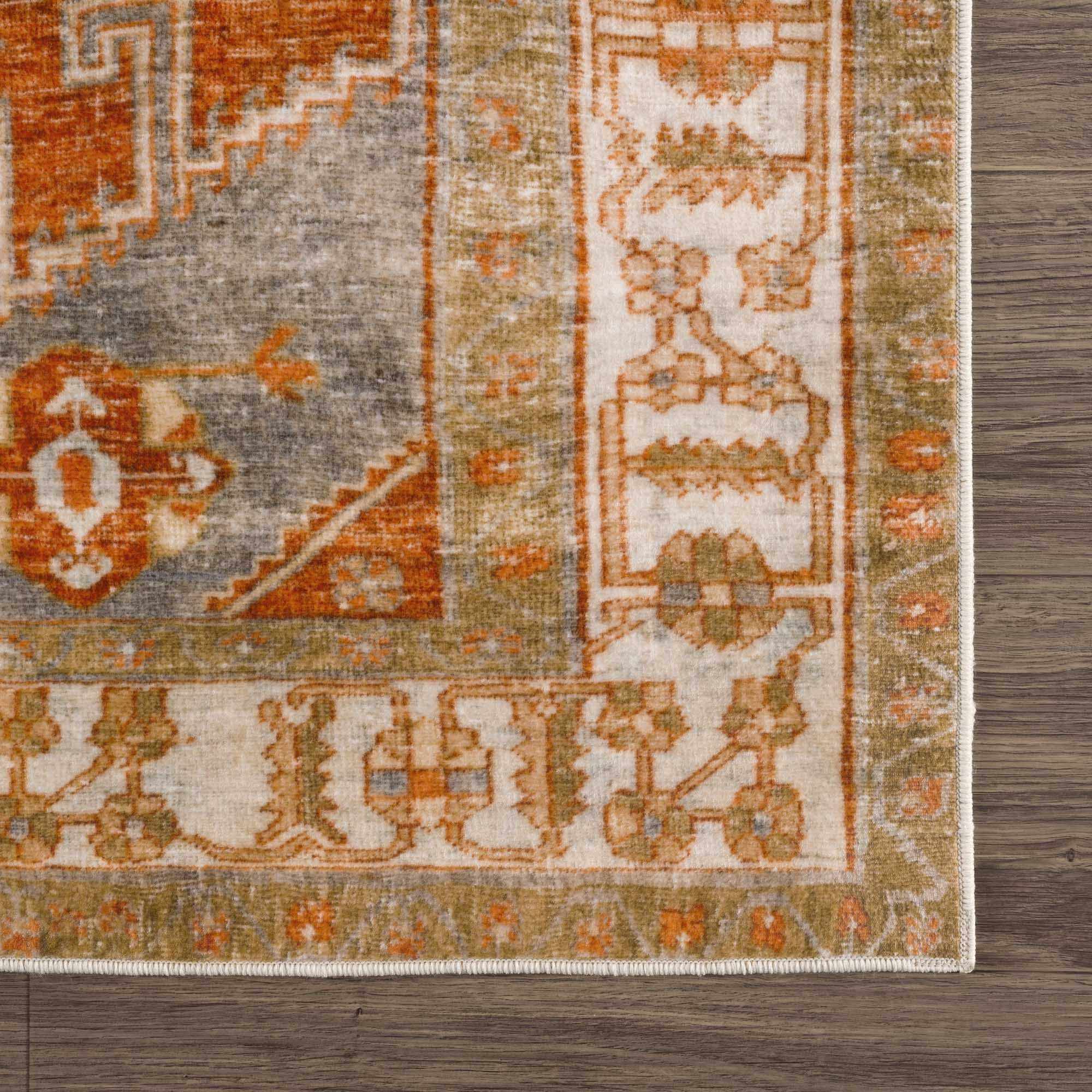 Kullar Orange Washable Area Rug - Image 9