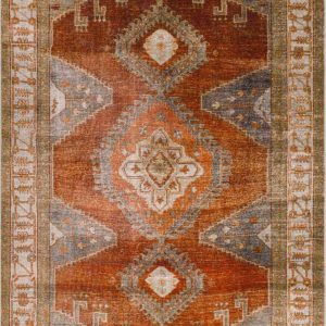 Kullar Orange Washable Area Rug