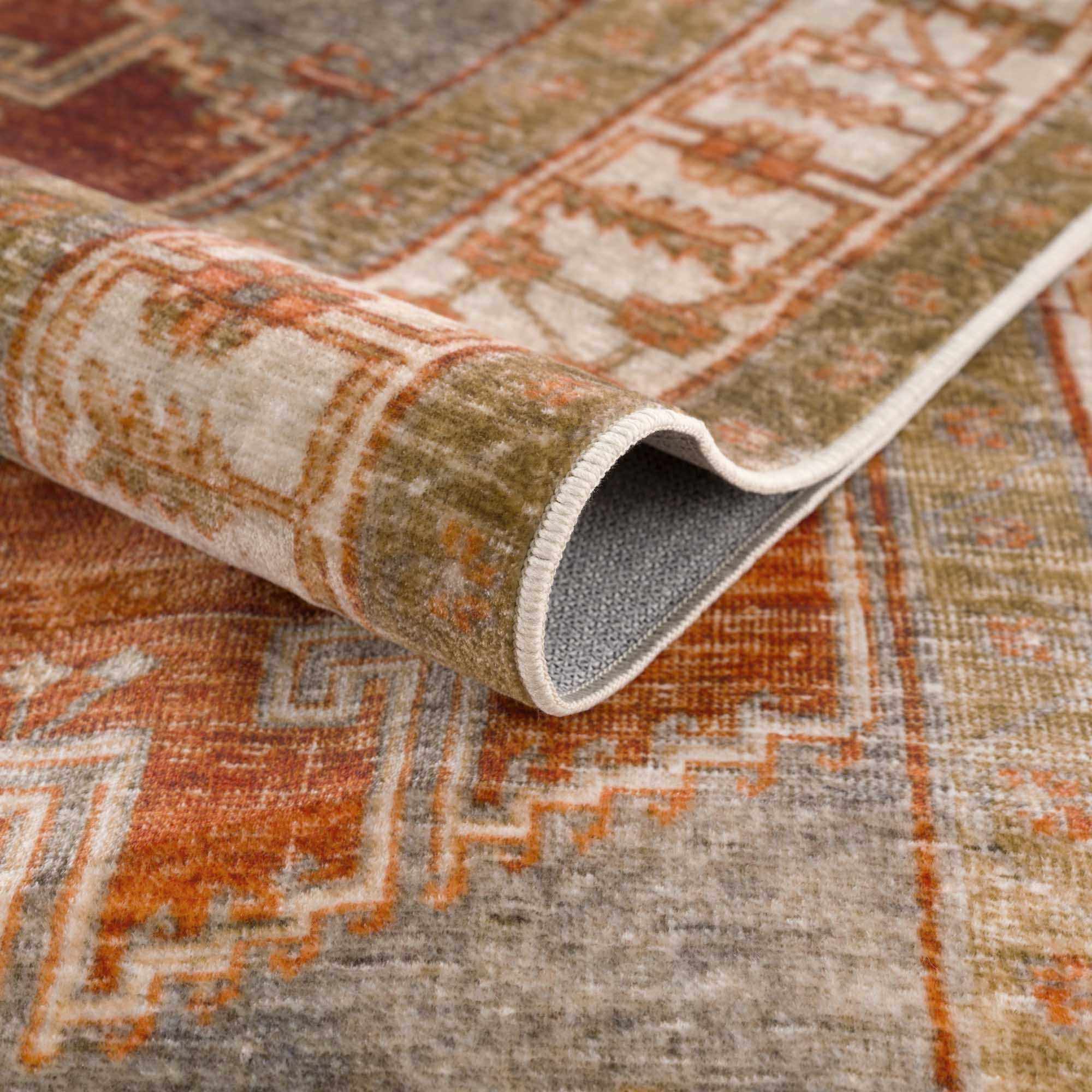 Kullar Orange Washable Area Rug - Image 7