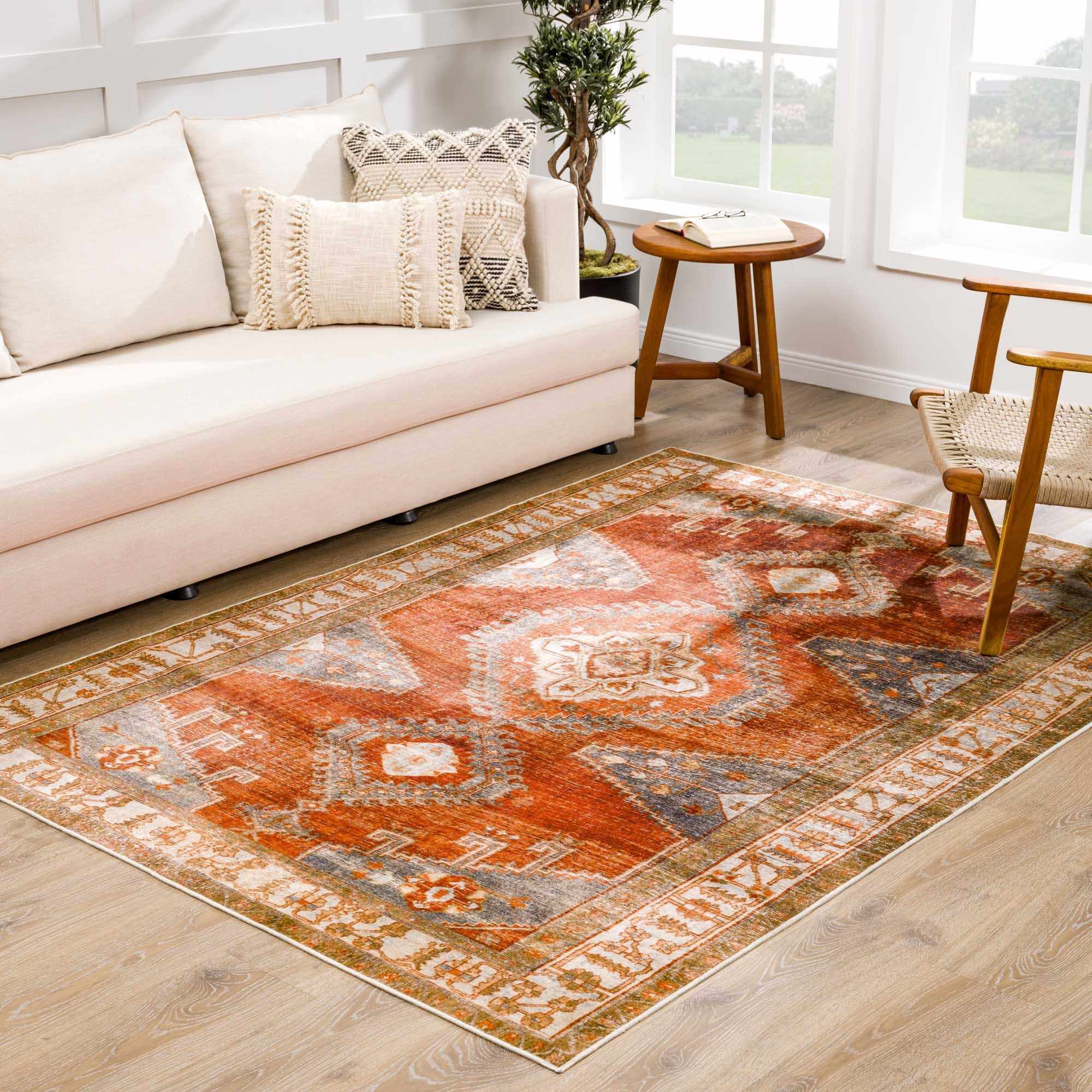 Kullar Orange Washable Area Rug - Image 5